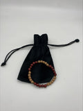 Bracelet Perles Fait Main Pluton avec bourse cadeau noire