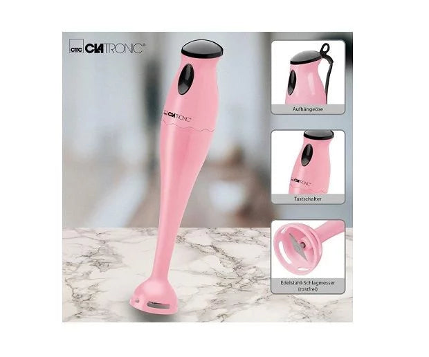 Mixeur plongeant Clatronic SM 3577 Rose - détails boucle lame bouton