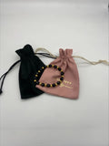 Bracelet Perles Fait Main Nino avec bourses cadeaux noire et rose