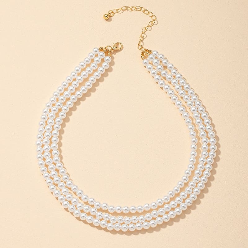 Collier Perles 3 Branches Gold - vue de face