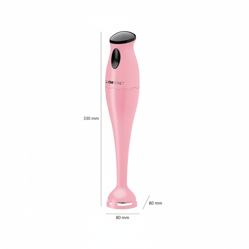 Mixeur plongeant Clatronic SM 3577 Rose - dimensions 330mm x 80mm