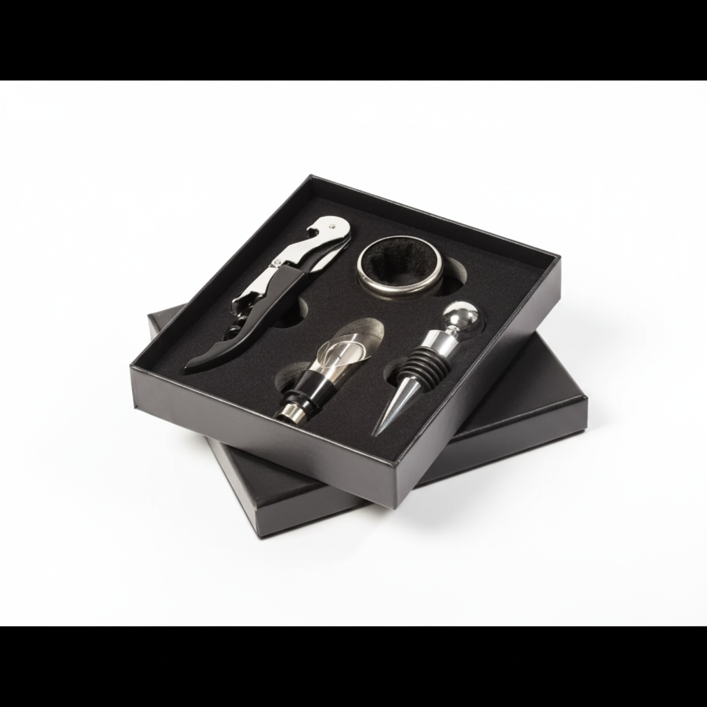 Coffret à vin SAVOUR 4 pièces photo premium fond blanc